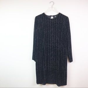 Michael Kaye Velvet Long Sleeve Black Dress Sz 14